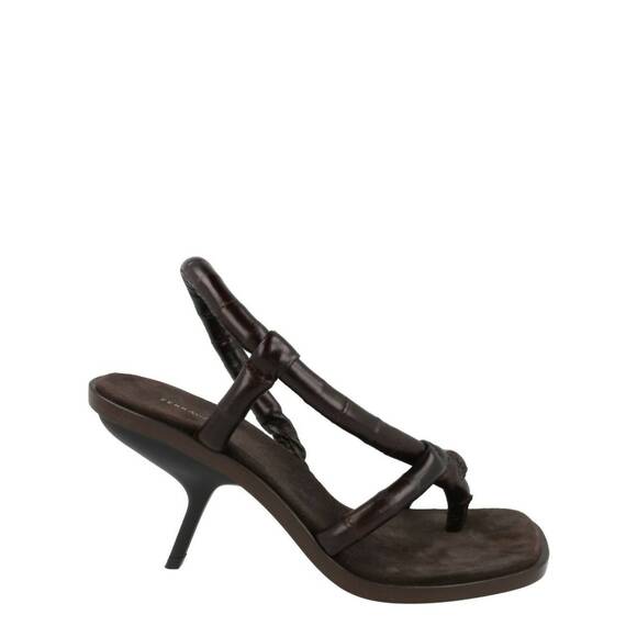 SALVATORE FERRAGAMO Shoes - NEW SALVATORE FERRAGAMO women's fleur leather sandals in dark brown